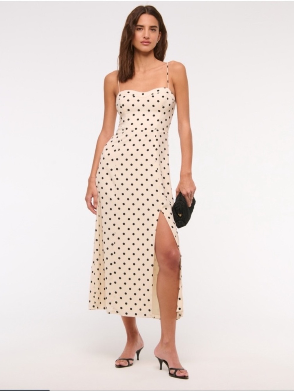 Abercrombie & Fitch Camille Midi Dress Polka Dot Petite